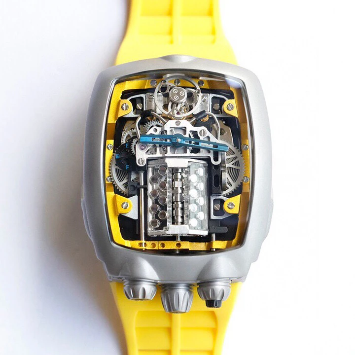 Мужские кварцевые часы астрономической серии Celestial с прозрачным дизайном на 360