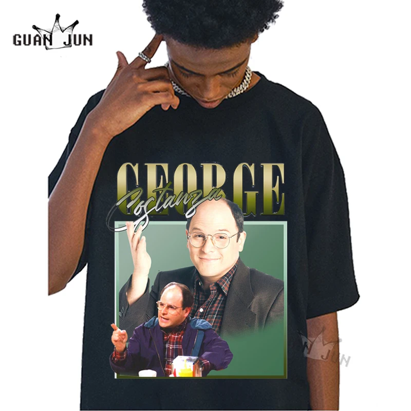 Vintage GEORGE COSTANZA T Shirt for Seinfeld Fans Printed Tee for Men / Women 90s TV Show Comedy Harajuku Graphic T Shirts