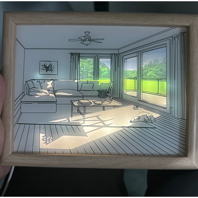 

Light Painting LED Table Lamp Night Light Bedside Lamp USB Atmosphere 3 Colour Sunshine Painting Night Lamps Decoration Gift