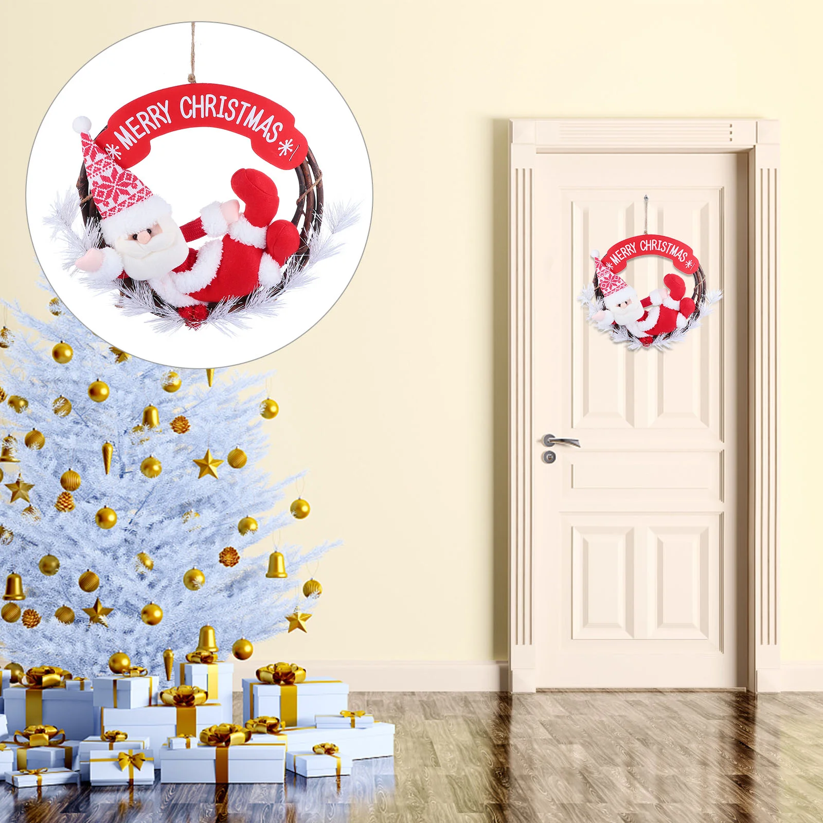 

1 Pc Christmas Wreath Pendant Hotel Shopping Mall Door Hanging Decoration