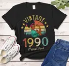 Футболка унисекс в винтажном стиле, модель 1990 года, футболка в африканском стиле, подарок для женщин на 32 день рождения, забавная модель y2k