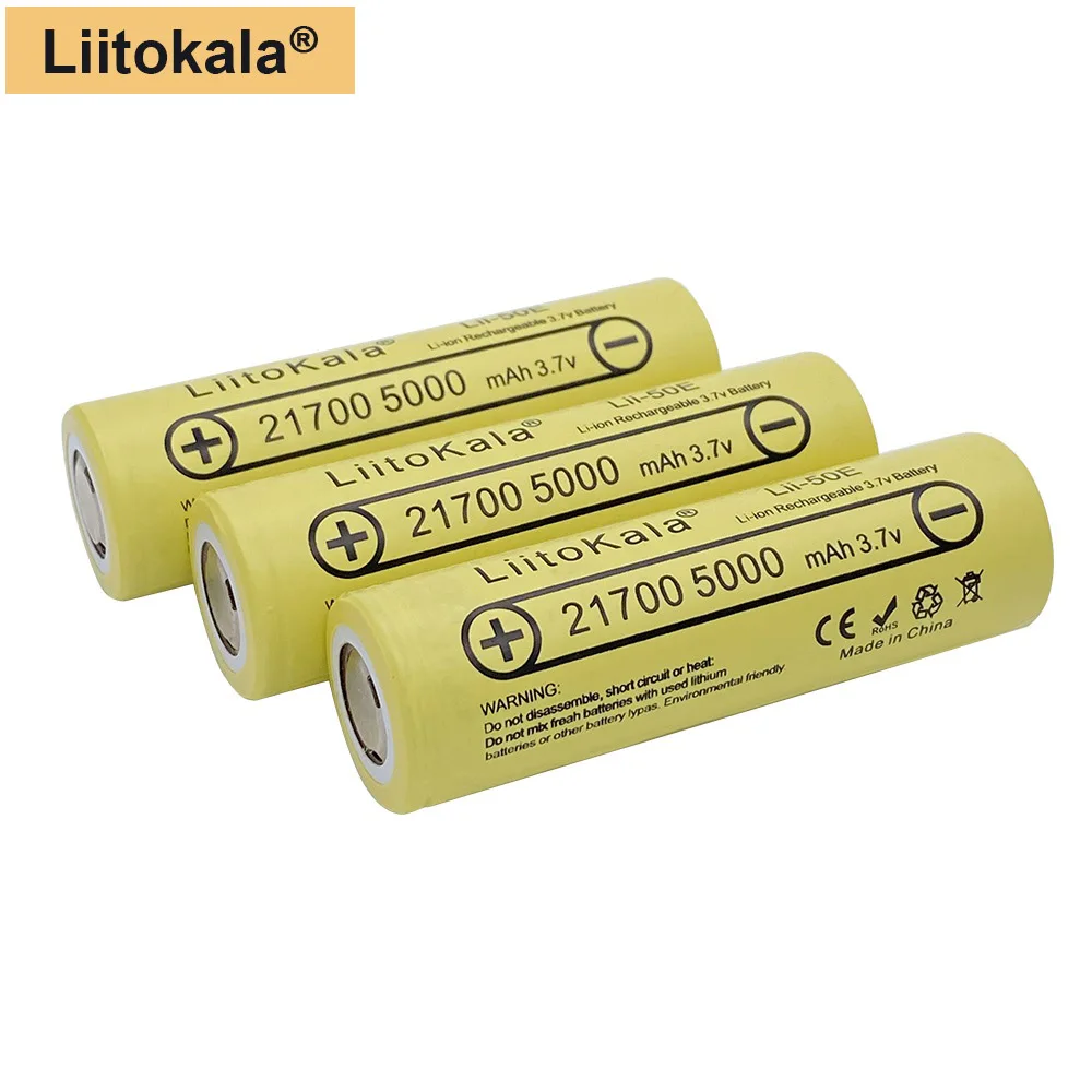 2 шт. LiitoKala 3 7 в USB 21700 5000 мАч | Электроника