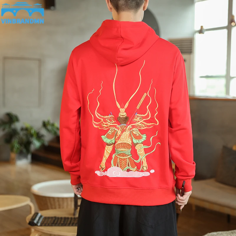 

Осенне-весенняя Толстовка в китайском стиле Мужская забавная аниме вышитая Толстовка с круглым вырезом свитер мужской Повседневный пуловер с длинными рукавами