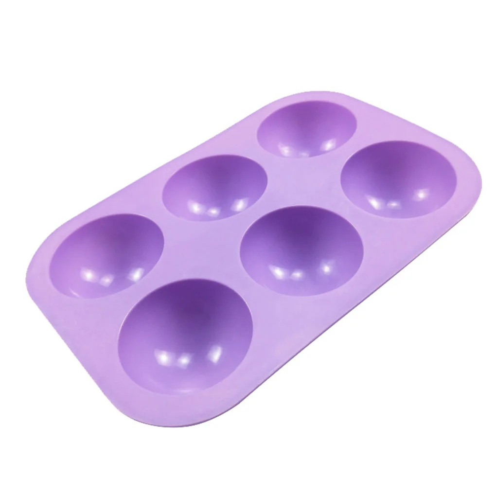 

Silicone Cake Mold 6-Cavity Semi Sphere Baking Mould DIY Ice Tray for Chocolate Jelly Incense Candle Soap