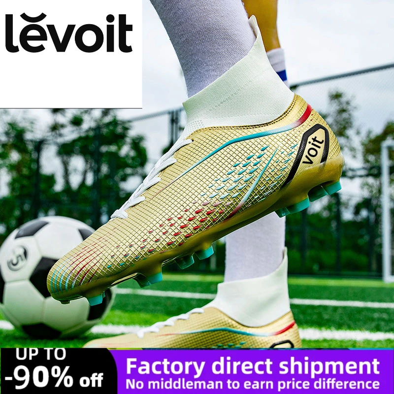 

2023Men Soccer Shoes TF/FG High/Low Ankle Football Boots Male Outdoor Non-slip Grass Multicolor Training Match Sneakers EUR33-46