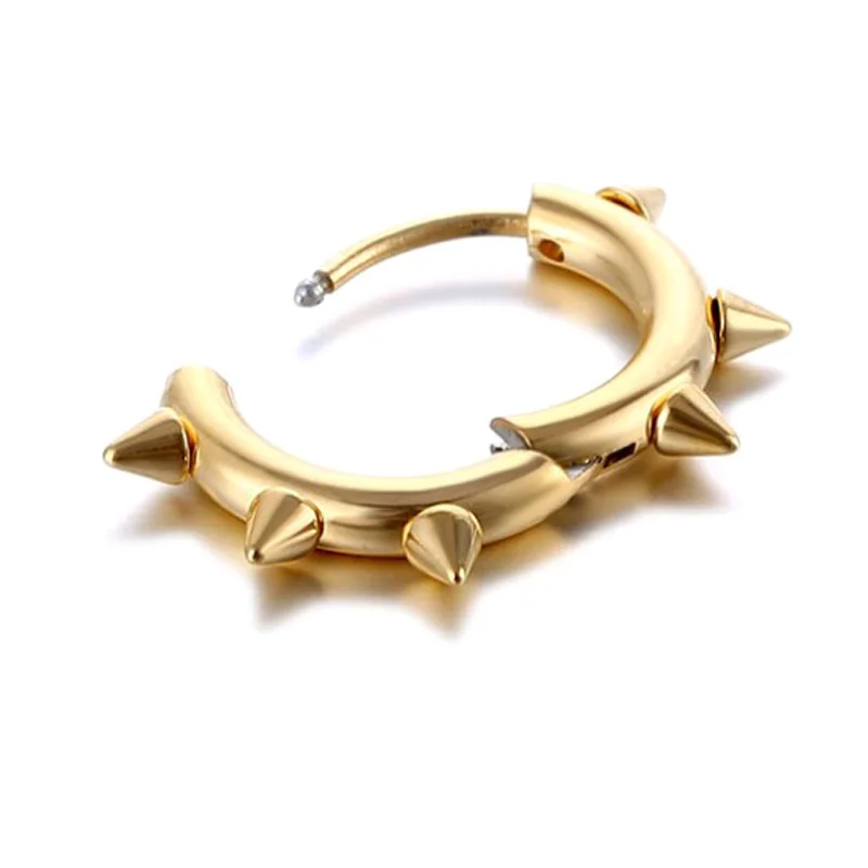 Серьги-кольца Huggie в стиле панк для мужчин серьги-кольца с шипами и конусными