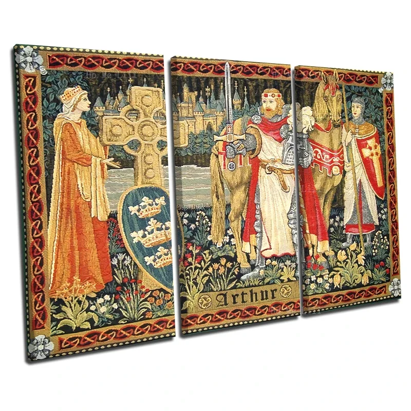 

Средневековые и возрождения мифы короли Артур легенда о святом мече леди и единорога холст искусство на стену от Ho Me Lili для домашнего декора