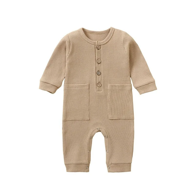 New Born Baby Clothes 100% Cotton Thick Soft Ribstop Waffle Romper Fashion Onepiece Pijamas Macacão Infantil Jumpsuit Mamelucos