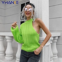 spring autumn sexy off shoulder women knitting sweater casual tops chic korean fashion streetwear female pullovers