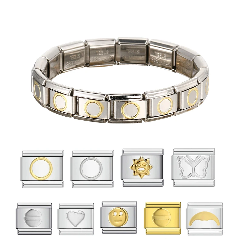 Женский браслет из нержавеющей стали сделай сам модный итальянский с подвесками