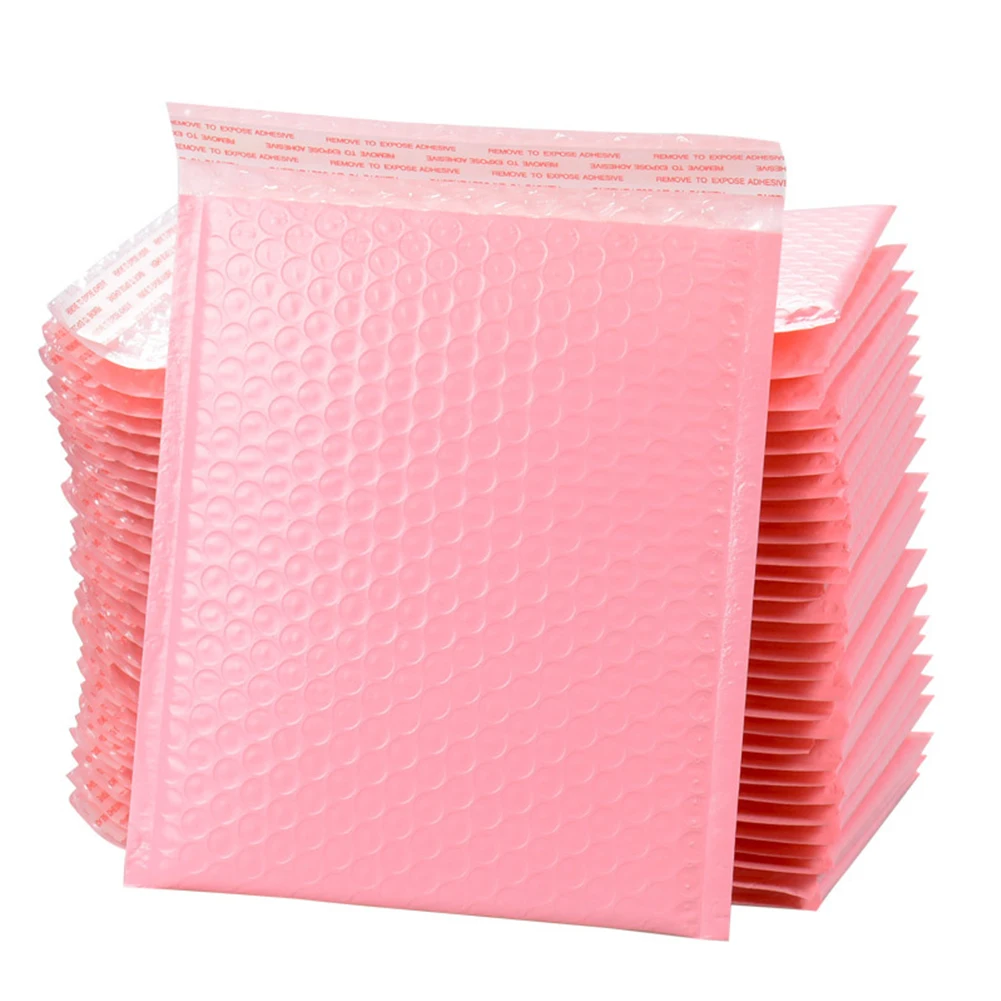 

10/20Pcs Pink Poly Bubble Mailers Padded Envelopes Bulk Bubble Lined Wrap Polymailer Bags for Shipping Packaging Maile Self Seal
