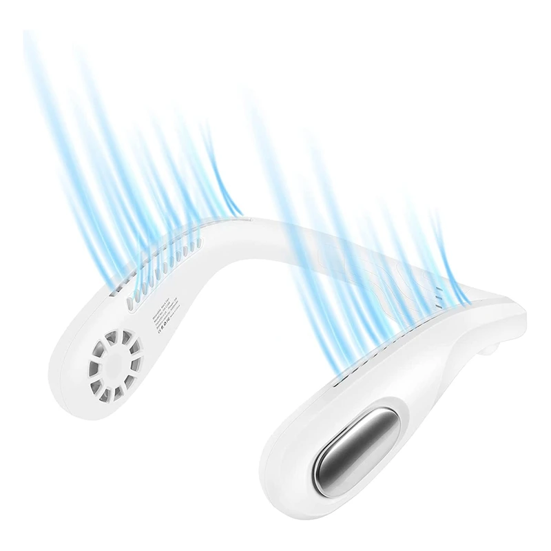 

SANQ Portable Neck Fan, 2000Mah Neck Fan,Rechargeable Personal Fan,Back With Wind Hands Free Bladeless Neck Fan