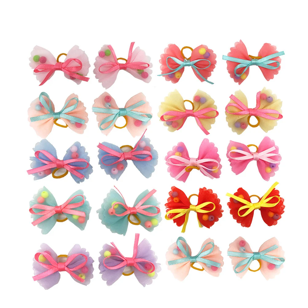 

10pcs Hair Ties Adorable Elastic Headwear Headdress Hair Ties Hair Bands for Dogs Pets