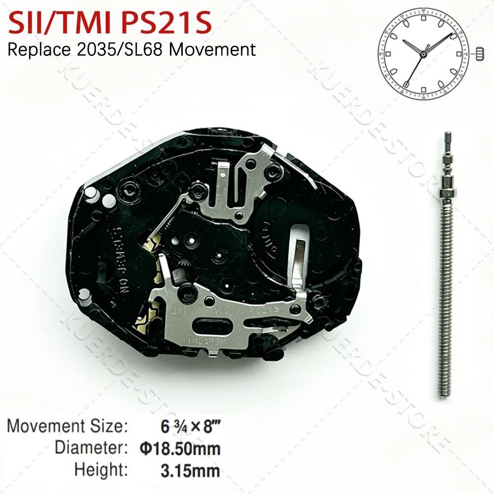 Фото Японский кварцевый механизм SII/TMI PC21S, 3-стрелочный, электронный, высококачественный, для ремонта часов, замена механизмов 2035 и SL68 №1