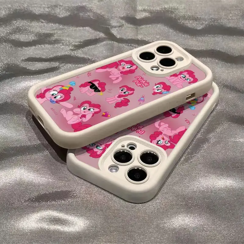 Розовый чехол My Little Pony с рисунком Kawaii для телефона iPhone 13 14/15 Pro 12 78 p/xs/x мягкий