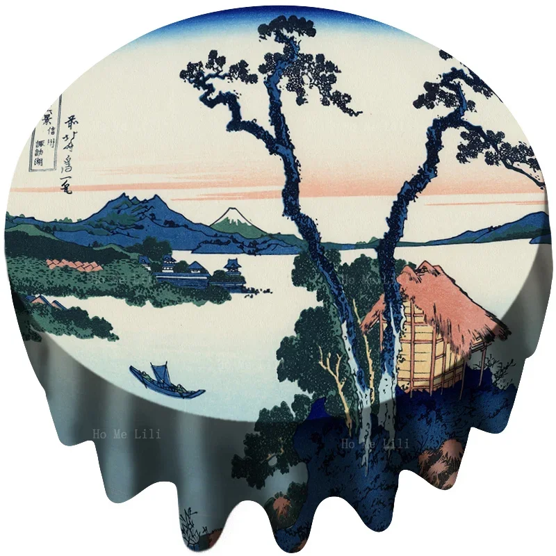 Фото Hokusai 36 Views Fuji Suwa Lake Woodblock Япония Ukiyo E скатерть от Ho Me Lili для декора стола №1