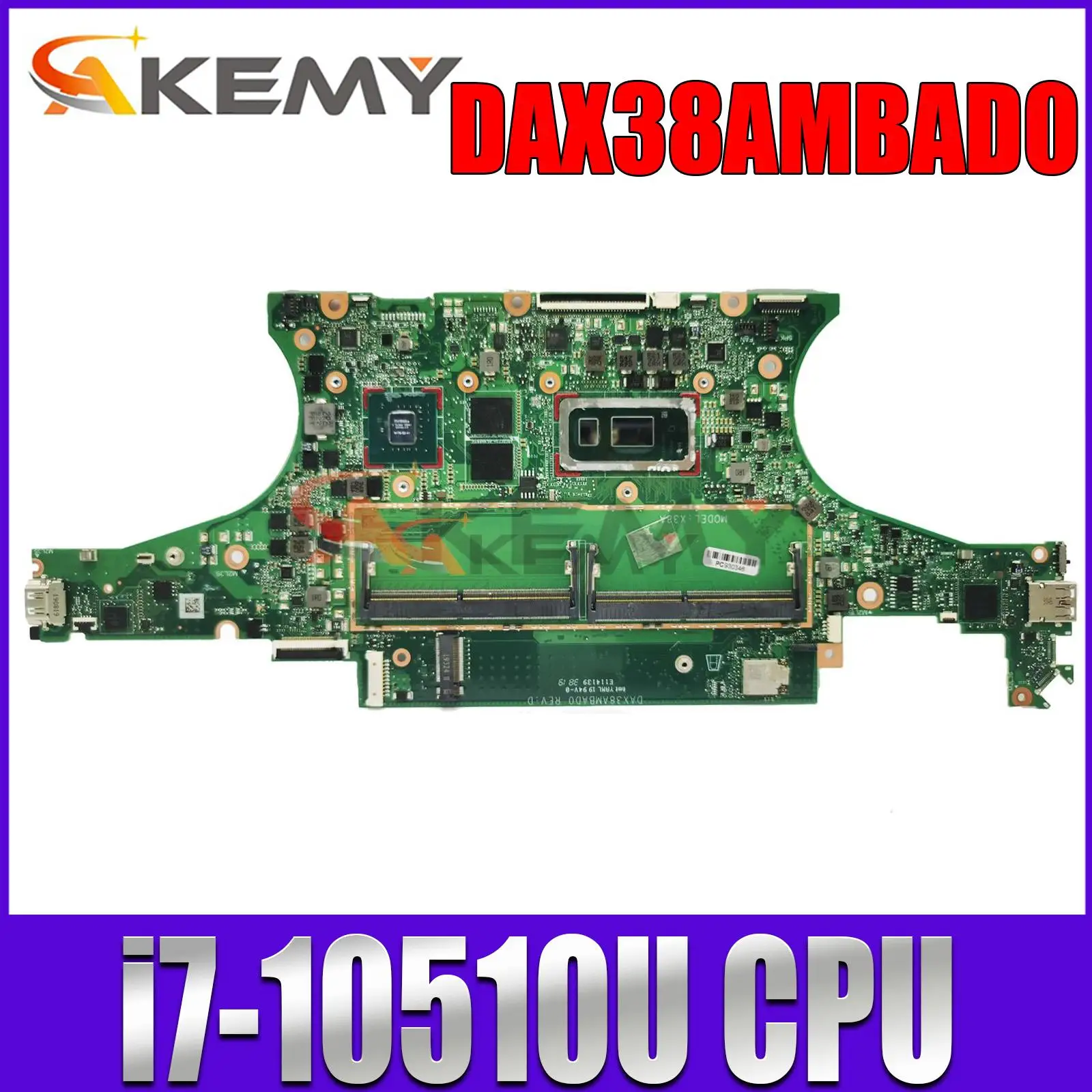 

100% Working For Hp Tpn-q213 Spectre X360 15-df Motherboard i7-10510u Cpu Mx250 2G Graphic L43927-601 DAX38AMBAD0 Tested OK