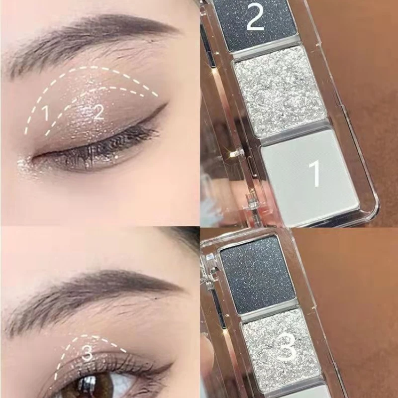 

Three-colors Pearly Eyeshadow Palette Bright Matte Shimmer Crystal Chandeliers Glitter Eyeshadow Long Lasting Pigment Cosmetics