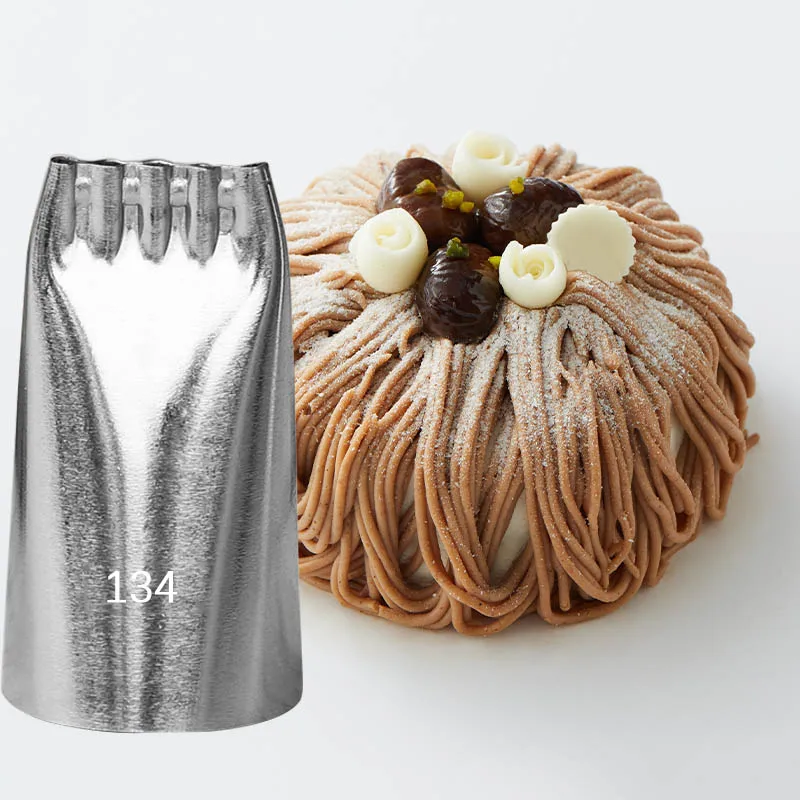 

#134 Noodles Cake Cream Nozzles for confectionery Five Hole Lines Drawing Icing Piping Tips Brownie Cake Nozzle Decorating Tools