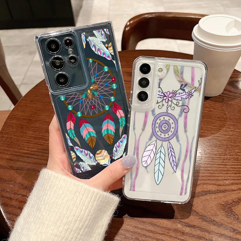 

Phone Case For Samsung Galaxy S23 S23Ultra S22 S22Ultra S21Ultra S20Ultra S21 S20 FE Plus 5G Cartoon Feather Cases Soft Cover