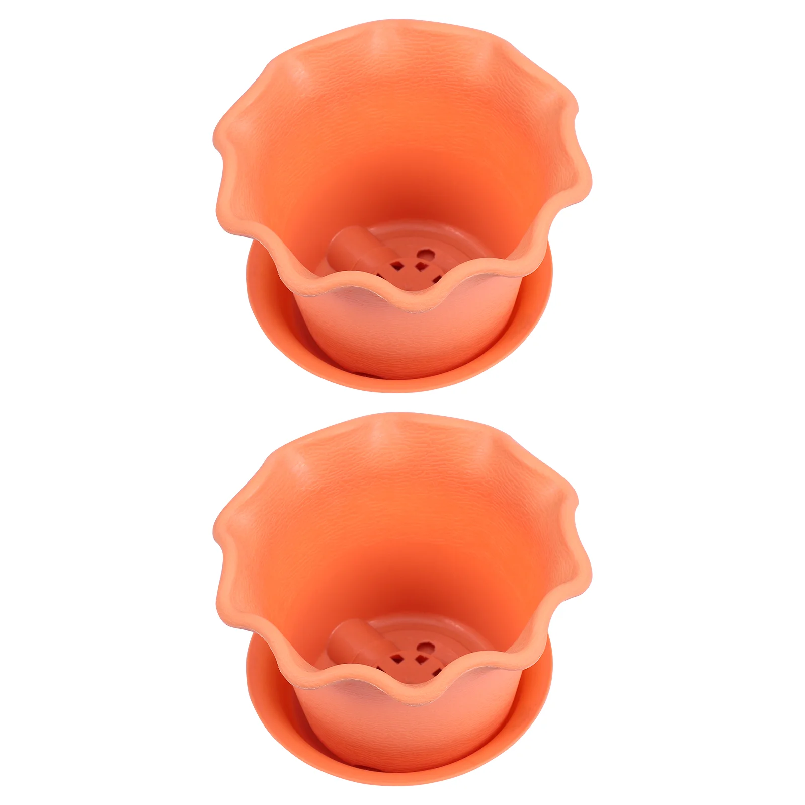 

2pcs Flower Pot Plastic Decorative Durable Succulent Planter for Garden Home Decoration