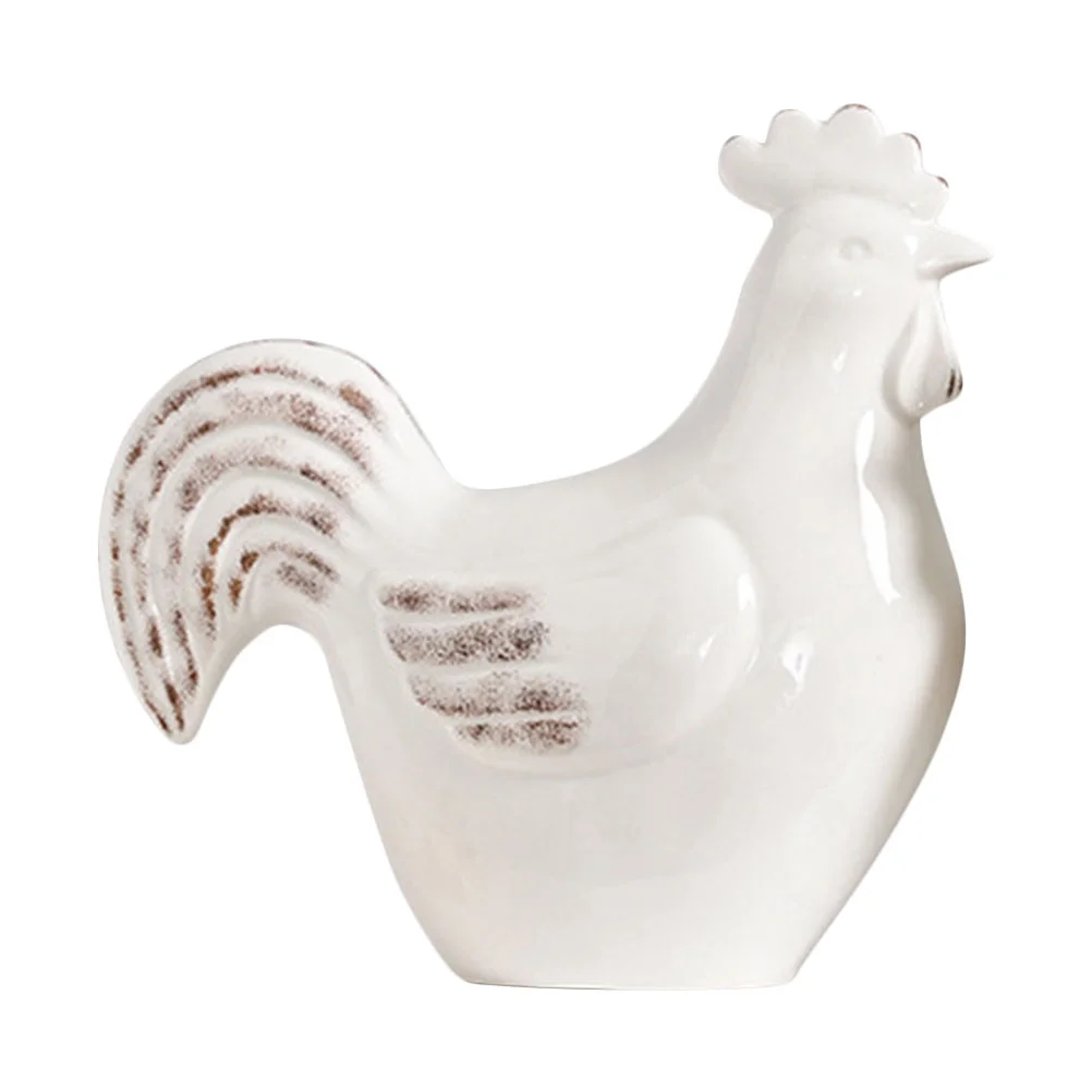 

Rooster Figurine Ceramic Statue Chicken Figurines Animal Garden Sculpture Mountphone Car Hen Farm Chick Zodiac Statues Ornament