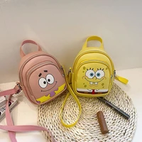 kawaii spongebobed backpack cute pikachus patrickstars cartoon pu canvas shoulder bag leisure bag toys for girls gifts