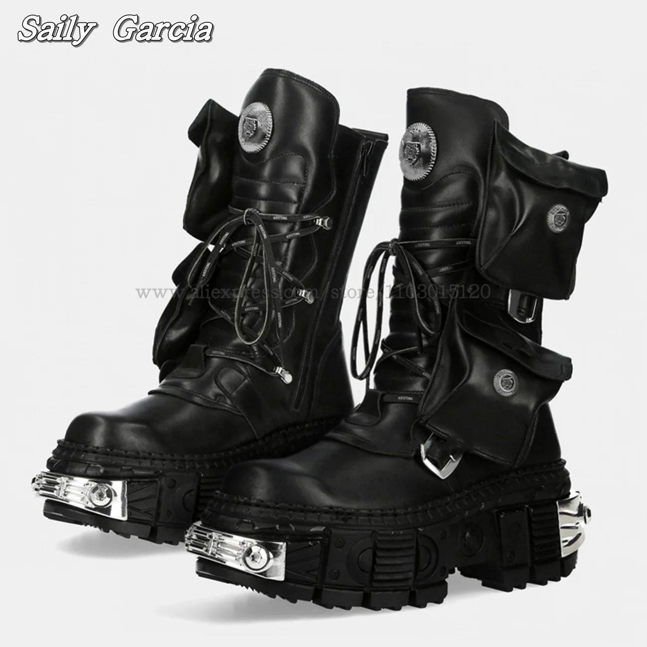 Мотоциклетные ботинки Cyberpunk Heavy Metal осенне-зимние новые мужские/женские