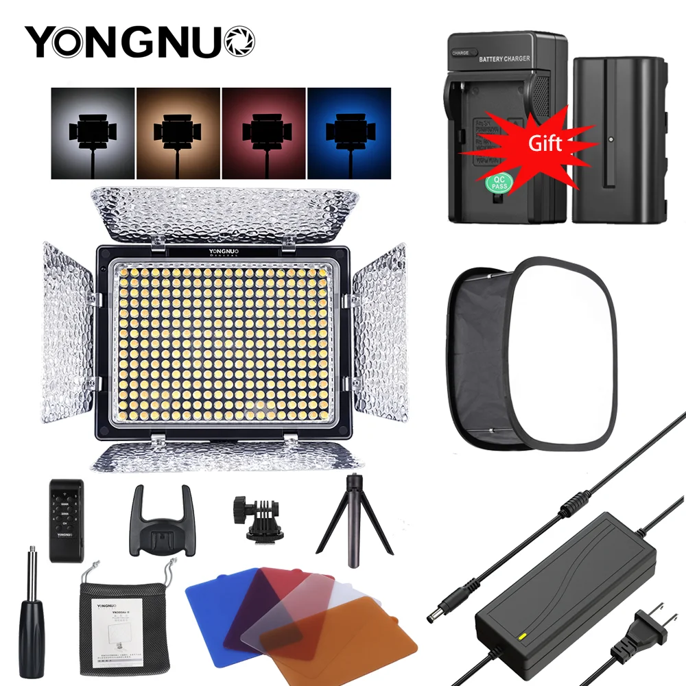 

YONGNUO YN300 YN300II Dimmable 3200K Camera Shooting Light LED Video Light with Color Filters for YouTube Video Photography