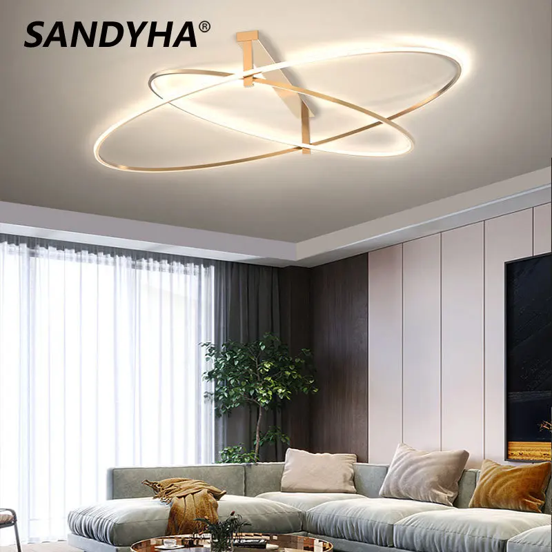 

SANDYHA Chandeliers Nordic Home Decor Living Dining Room Italian Simplicity Creative Ceiling Round Art Design Hanging Lightings