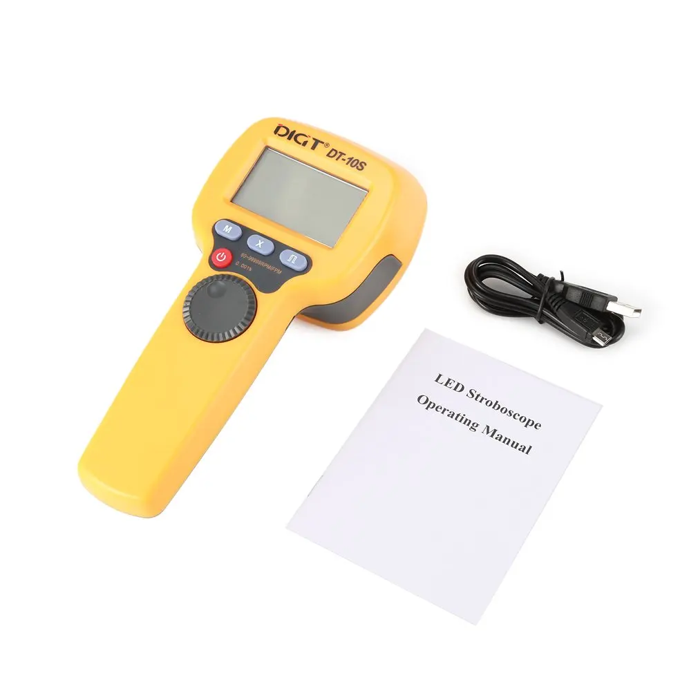 DIGT DT-10S 7.4V 2200mAh 60-99999 Strobes/min 1500LUX Handhold LED Stroboscope Rotational Speed Measurement Flash Velocimeter