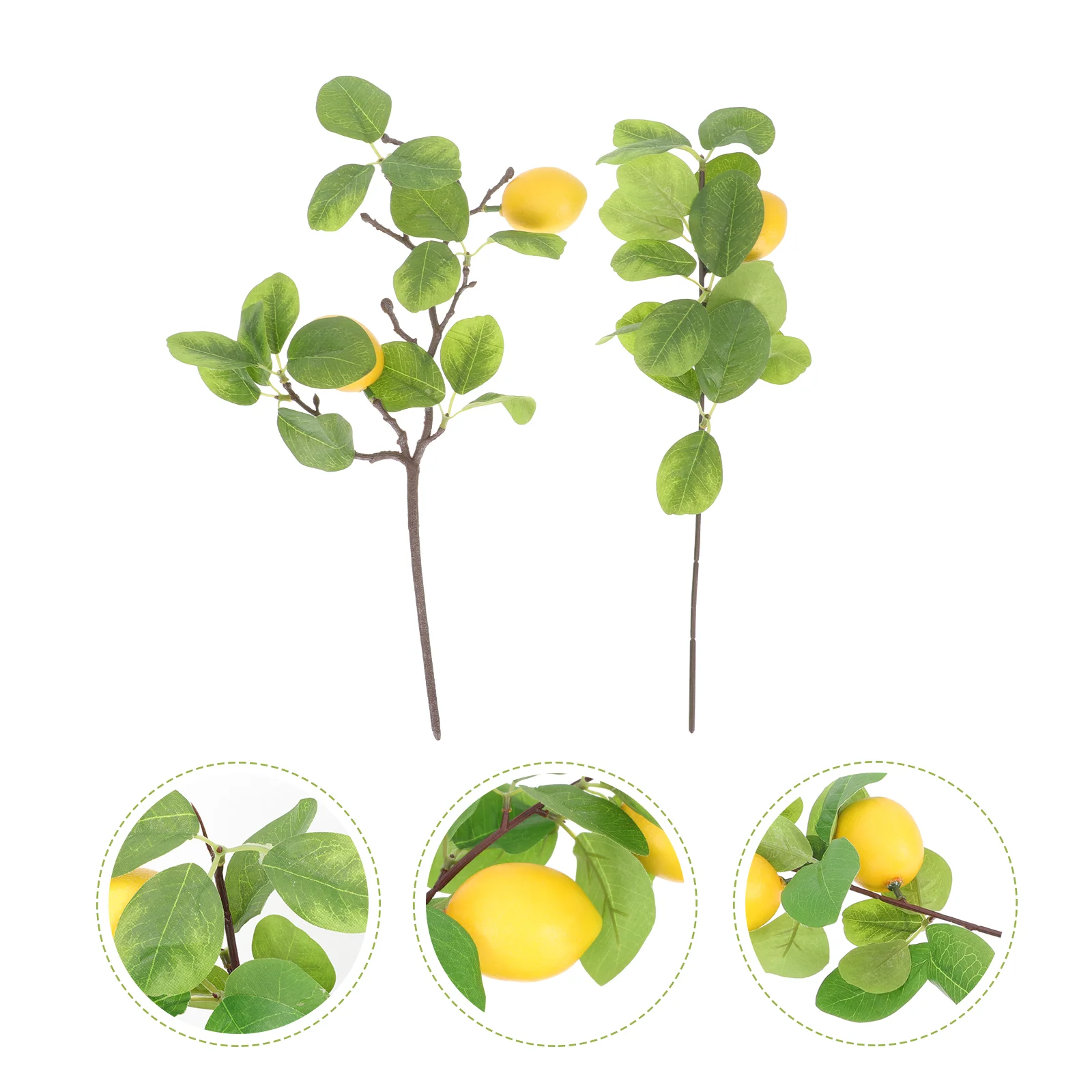 

2Pcs Simulation Plant Decor Lemon Branch for Party Flower Arrangement Decoration
