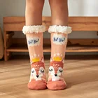 Пушистые носки с собакой, Мультяшные зимние теплые Нескользящие спящие пушистые Симпатичные забавные женские носки-тапочки для пола, Рождественский подарок