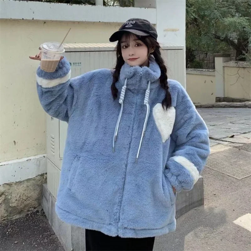 Winter Coat for Women Coats Jackets Faux Fur Coats Warm Korean Fashion Loose Faux Rabbit Fur Tops New 2022