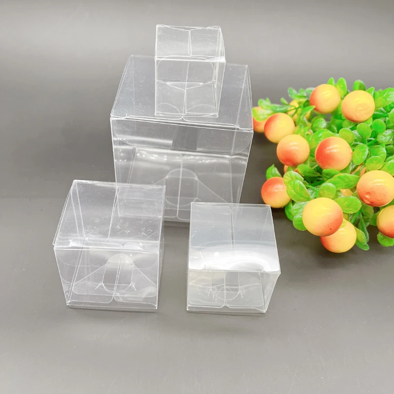 

50 шт., квадратная пластиковая коробка AAA, прозрачная подарочная коробка из ПВХ, рождественские свадебные маленькие подарочные коробки для х...