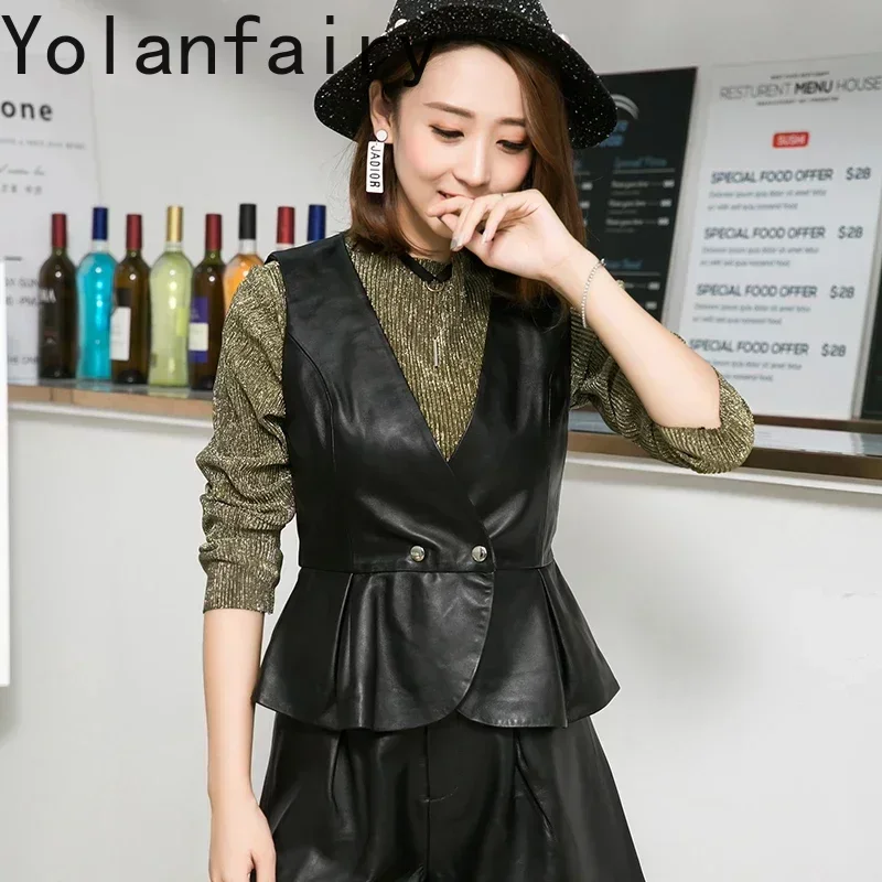 Женская короткая куртка из натуральной овечьей кожи весна-осень 2024