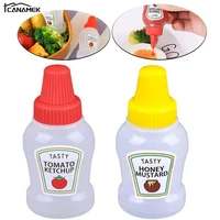 124pc 25ml mini tomato gravy boat salad dressing oil spray bottle random send ketchup honey mustard small sauce mini container
