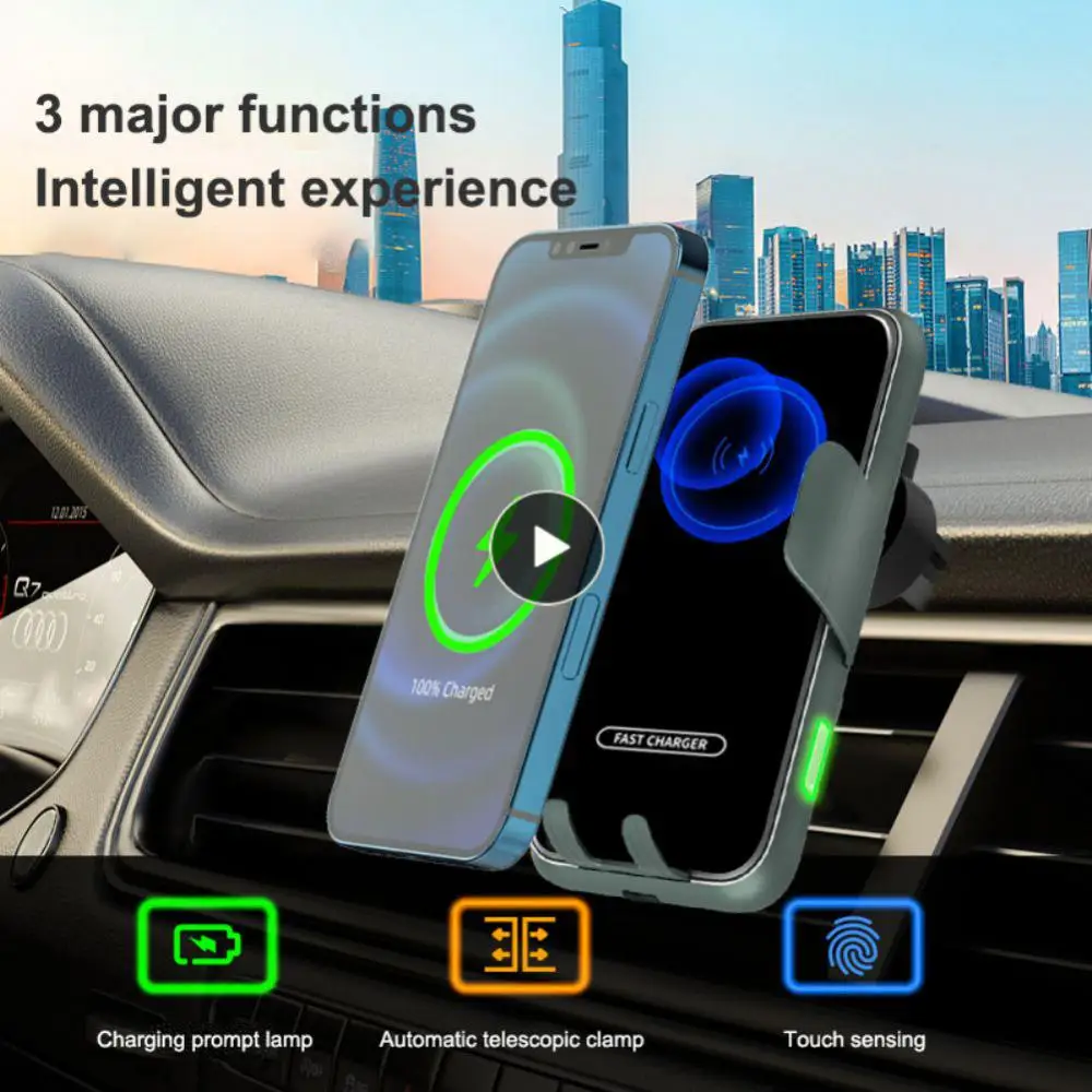 

15w Car Wireless Charging Bracket Wireless Charger Multifunctional Car Navigation Air Vent Bracket Universal Car Accessories