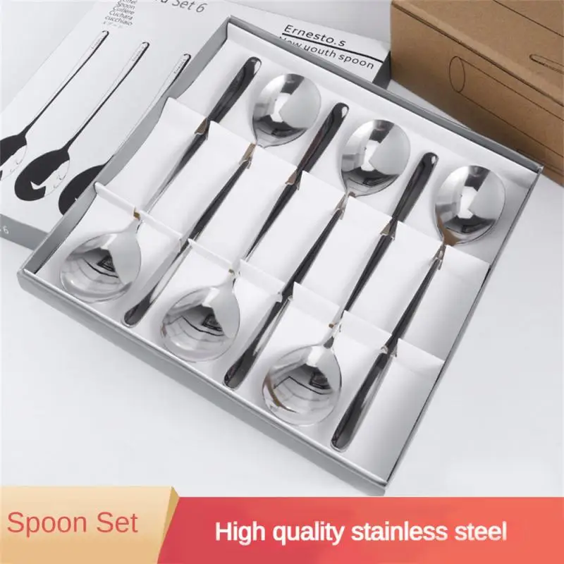 

Set Combination Stainless Steel Spoon Gift Box Thicken Boxed Stainless Steel Spoon Home Furnishing Ladle Anti-rust Silver