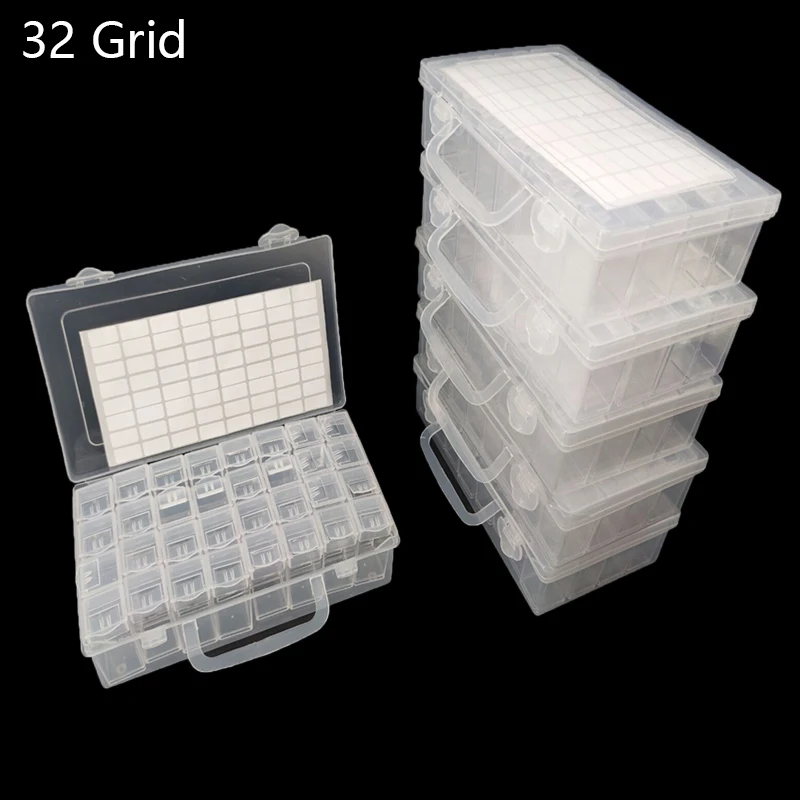 Инструменты для алмазной живописи пластиковый ящик хранения 28 и 32 ячеек