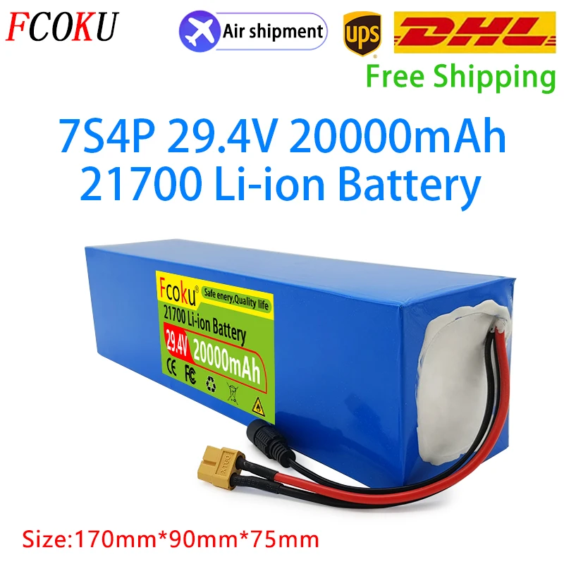 

24V 20AH Large Capacity Battery Pack 7S4P 29.4V BMS Original Electric Bicycle Wheelchair Scooter Lithium Battery Pack + Charger