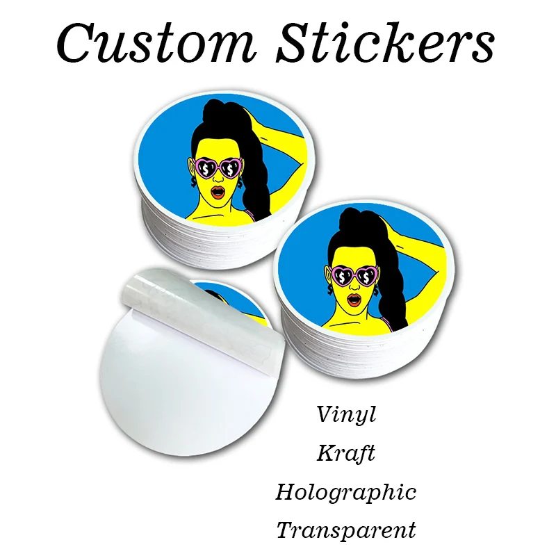 

Пользовательские наклейки, печать вашего собственного логотипа, высечка Die Kiss, водонепроницаемая клейкая этикетка, упаковка, уличные накле...