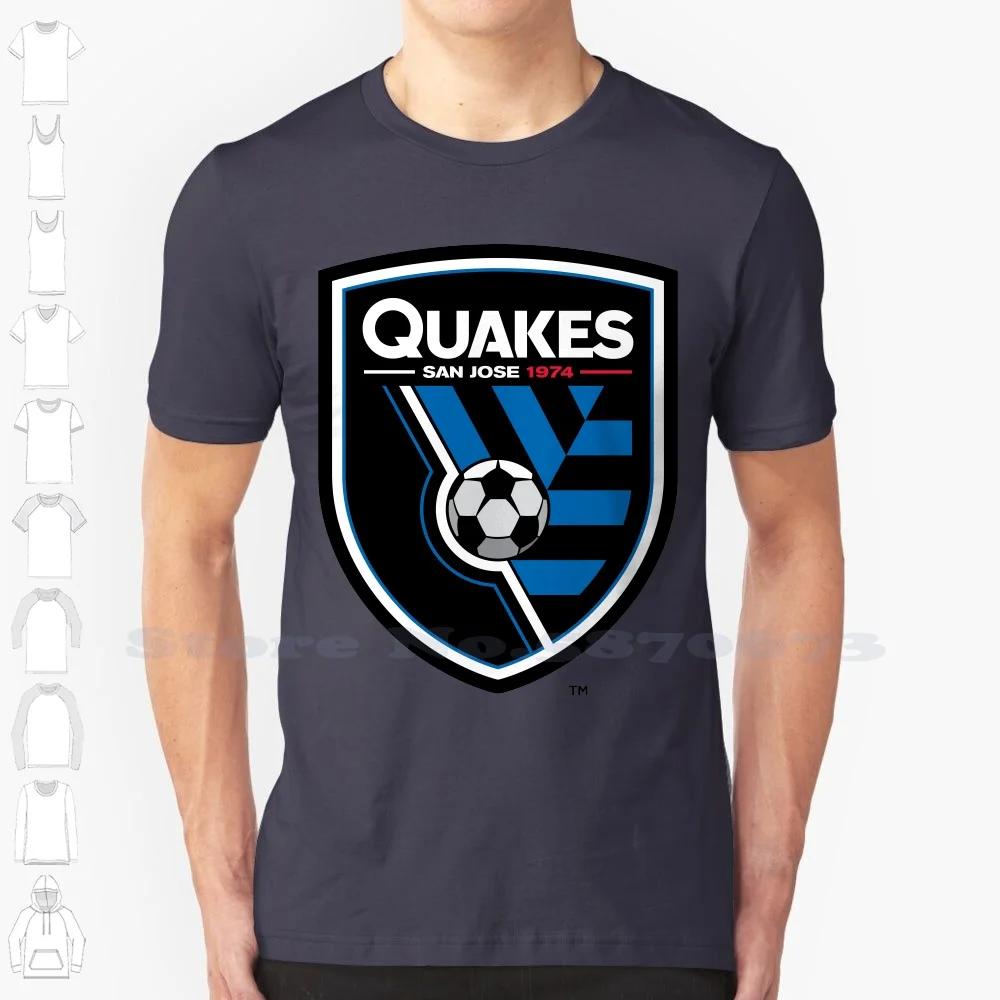 

San Jose Earthquakes Logo Casual Streetwear Print Logo T-shirt Graphic 100% Cotton Tee