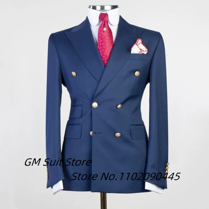 Men's Suit Handsome Solid Color Single Coat Double Breasted Casual Slim Lapel slim business wedding groom dress party 2023