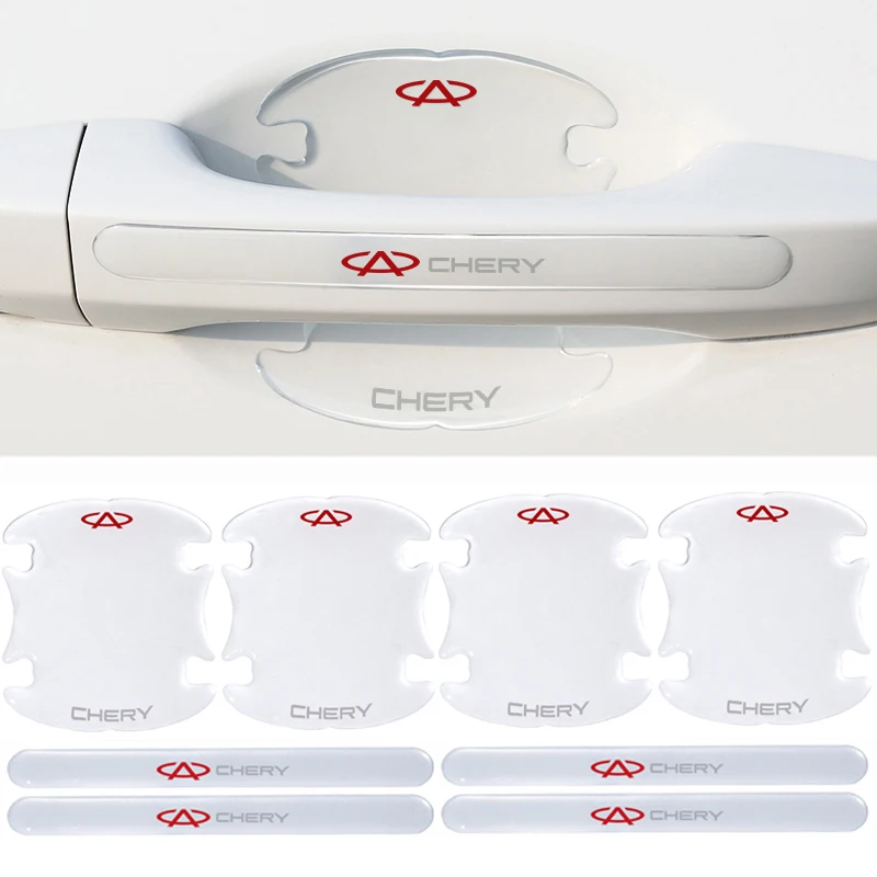 Защитные наклейки на дверные ручки автомобиля Chery Cowin E3 Eastar QQ QQ3 QQ6 Tiggo Turbo V5 Arrizo Fengyun