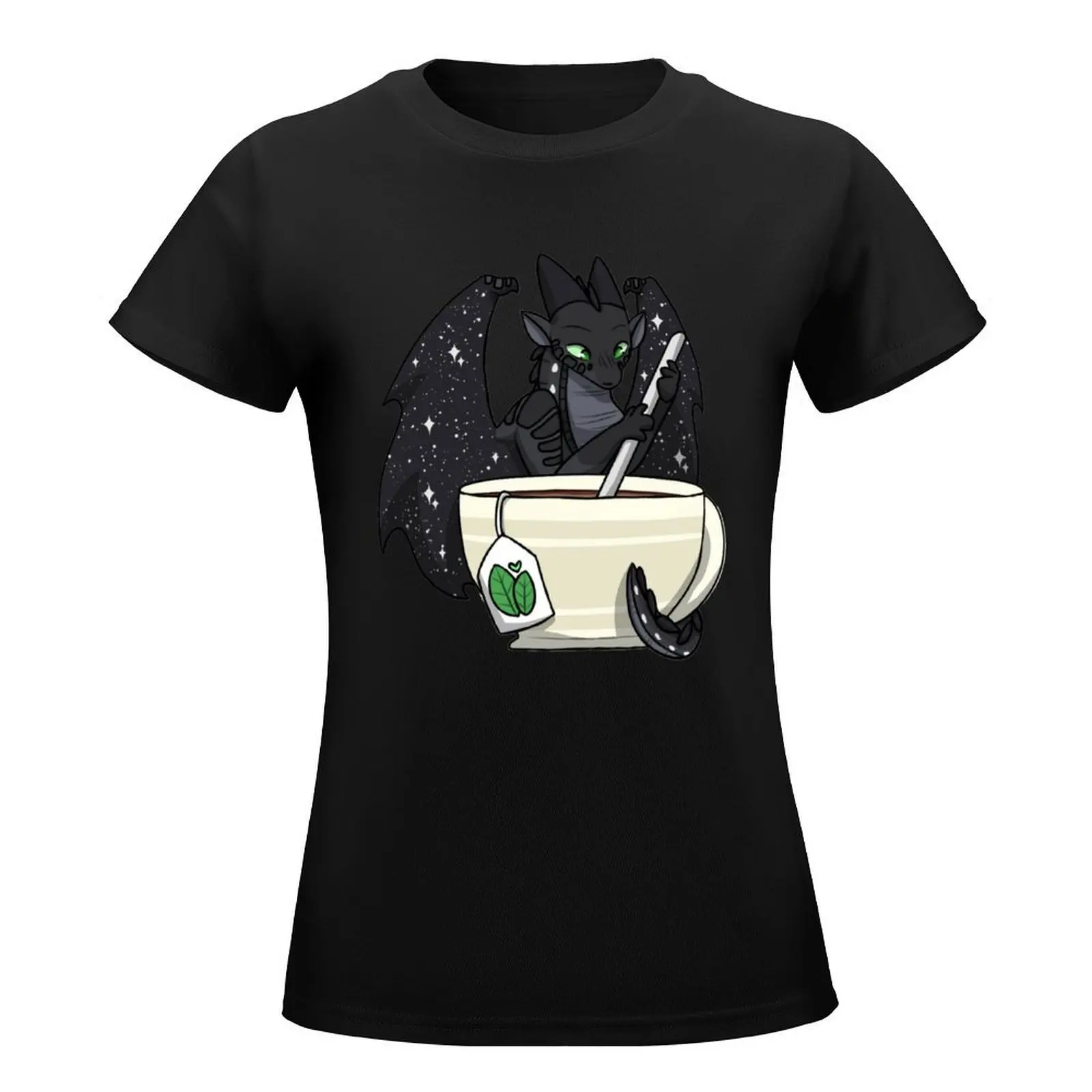 Футболка Starflight с чаем милая одежда летняя оверсайз футболки черные для женщин