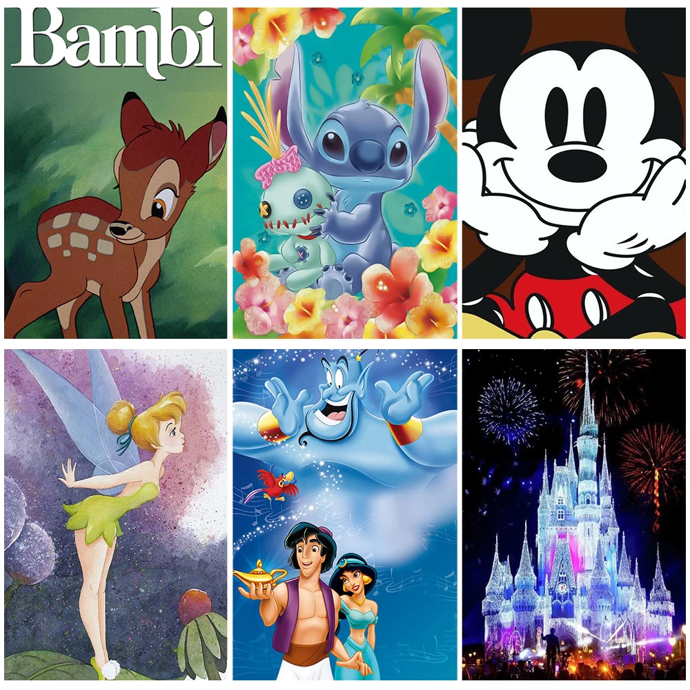 

Алмазная 5D картина Disney «сделай сам», мультяшный замок, вышивка «Лило», вышивка крестиком, мозаика, подарок для домашнего декора