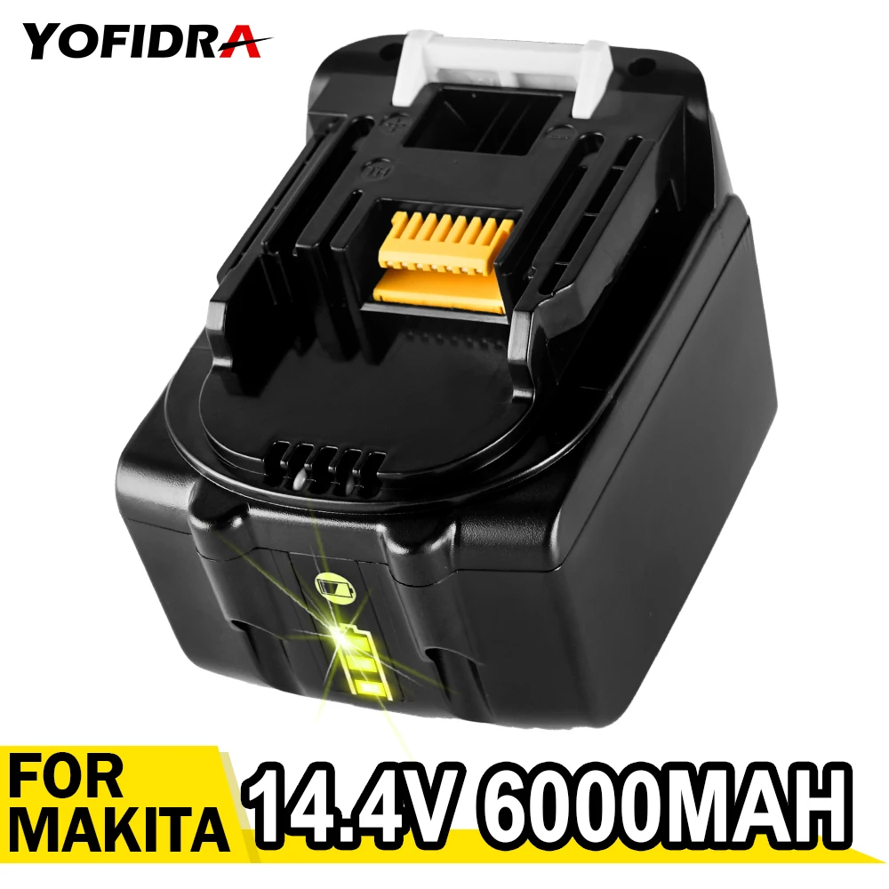 

14.4V 6000mAh Li-Ion Rechargeable Battery with LED Light For Makita BL1430 BL1415 BL1440 194066-1 194065-3 Electric Power Tool