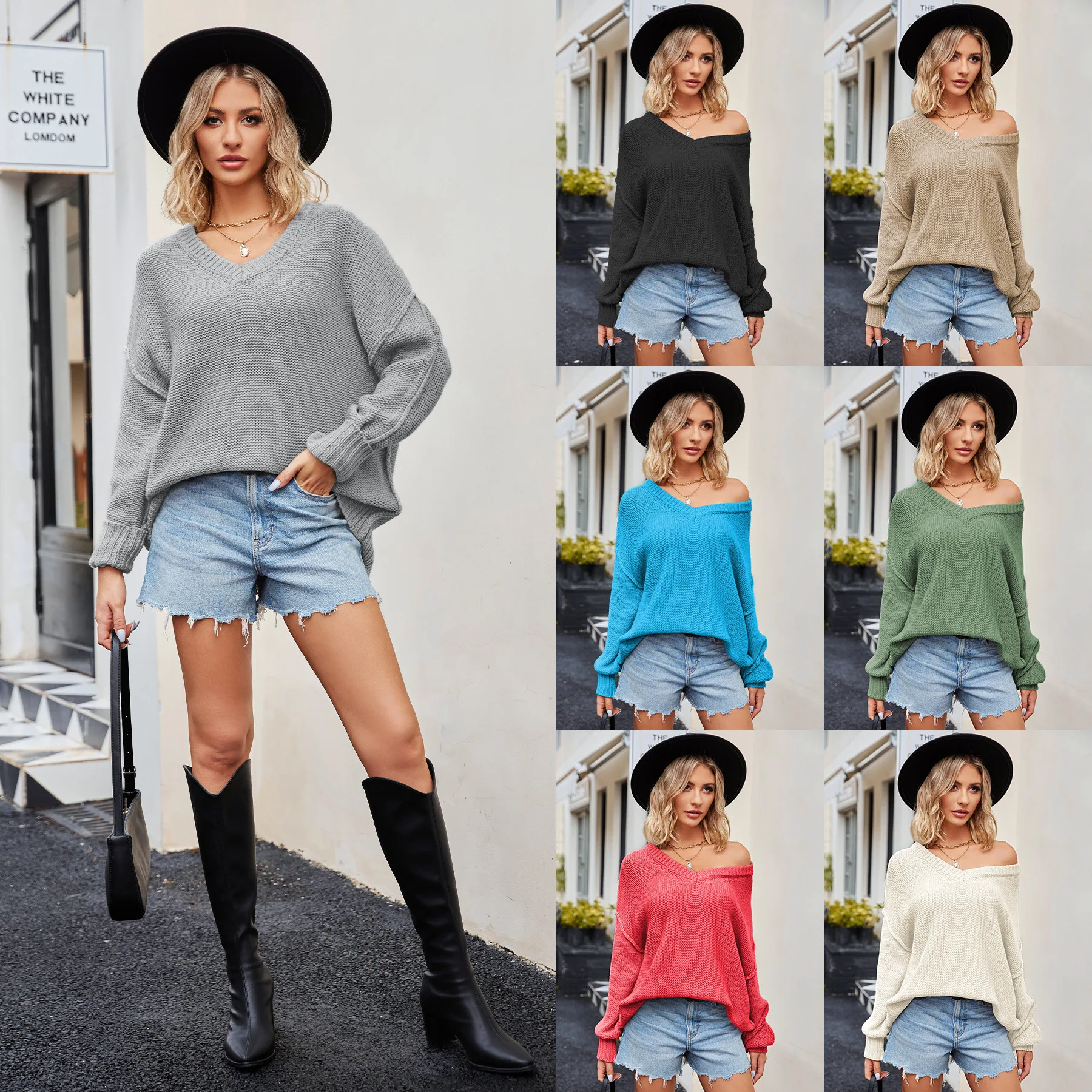 

Sweater Sueter Mujer Women Pullover Poleras De Invierno Autumn and Winter Fashion European and American Color Matching Keep Warm