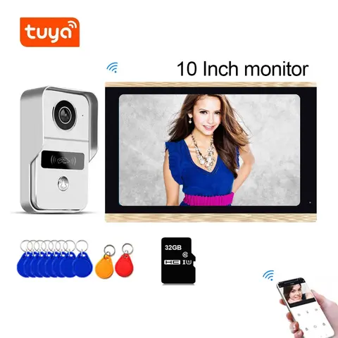 Видеодомофон TUYA с сенсорным экраном 7 дюймов и поддержкой Wi-Fi, 1080P
